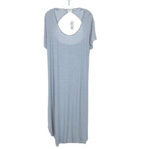 NWT Womens Plus Size 3X Simple by Suzanne Betro Open Back Striped Midi Dress NEW
